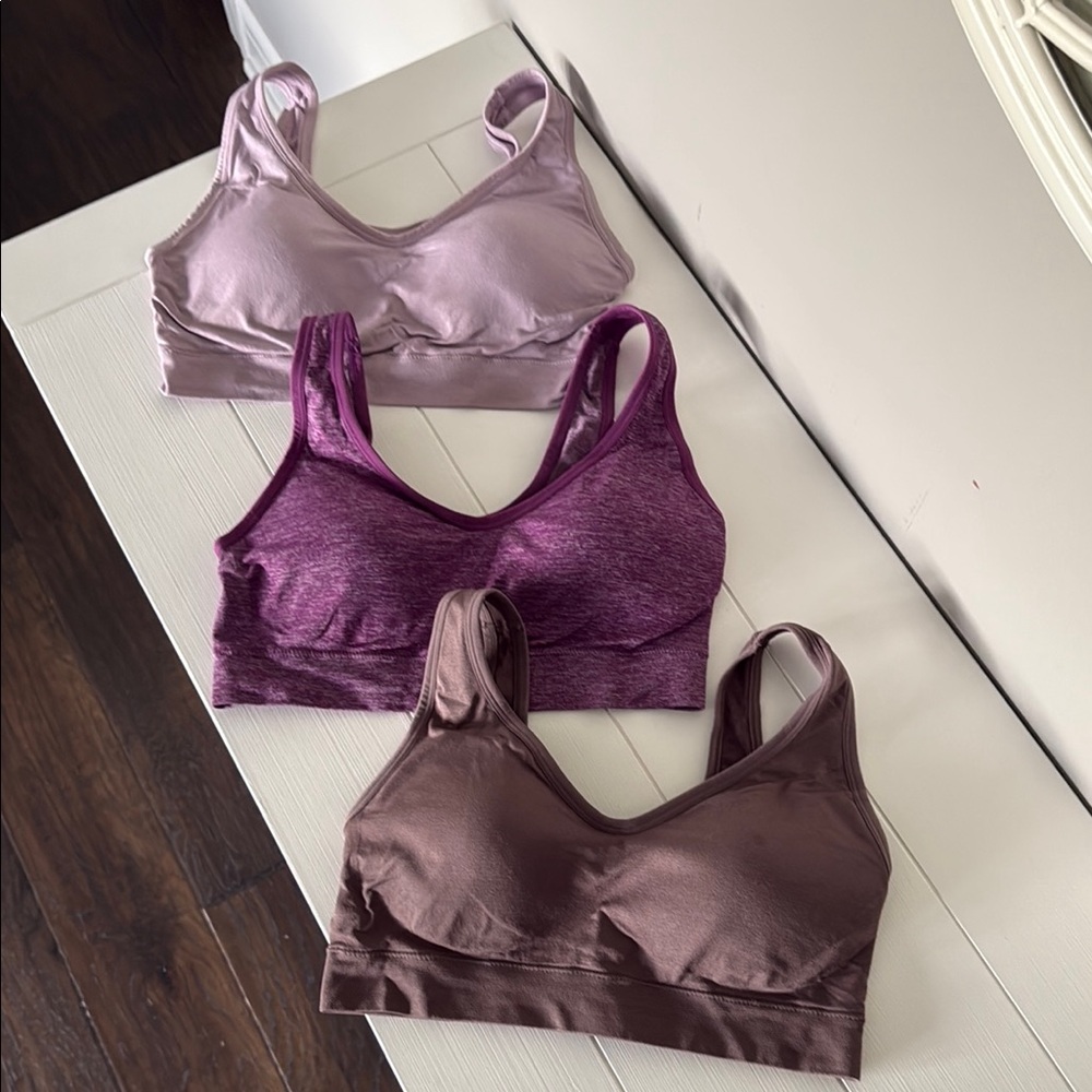 Jockey Women's Seamfree Smoothing Back Bralette - Purple shades. Set of 3 Size M